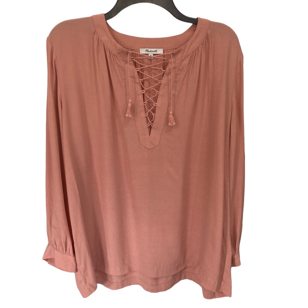 Madewell Lace‎ Up Peasant Top Size Medium